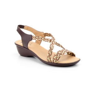 Women's brown leather sandals by Pie de Angel Pie de Angel 2