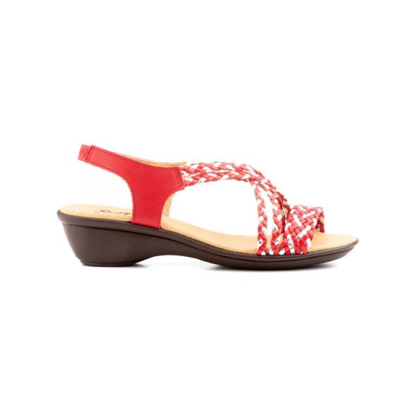 Sandales pour femmes en cuir rouge Pie de Angel Pie de Angel