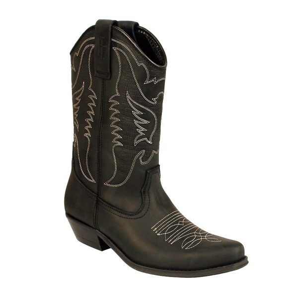 Johnny Bulls|Stivali da cowboy in pelle nera |Uomo JOHNNY BULLS