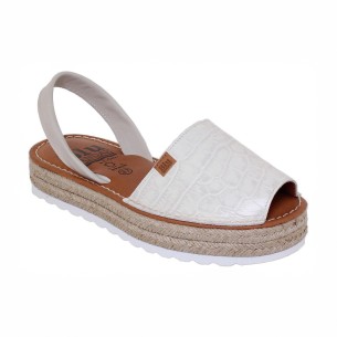Blusandal|Abarcas menorquinas leather white|Woman BLUSANDAL 2