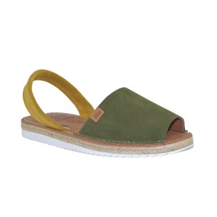Menorquinas acolchadas de piel verde by Blusandal BLUSANDAL 2
