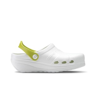 Anatomische Clogs weiß und grün FELIZ CAMINAR