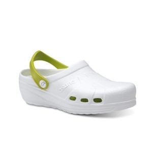 Anatomische Clogs weiß und grün FELIZ CAMINAR 2