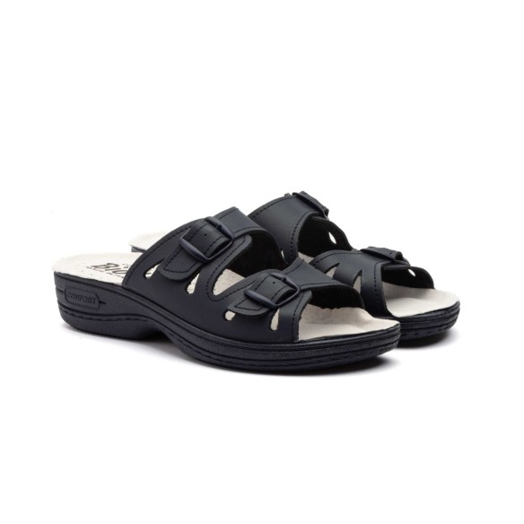 Anatomische Sandalen-Clogs aus blauem Leder von Bio Up BIO UP