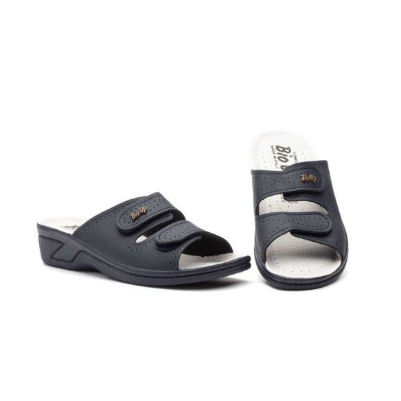 Anatomische sandalen-klompen in blauw leer van Bio Up BIO UP