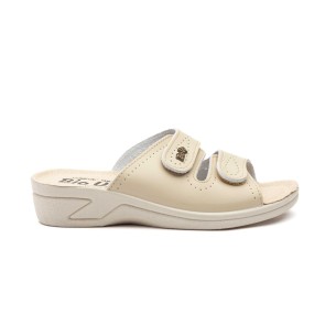Anatomisch beige lederen sandalen-Clogs van Bio Up BIO UP
