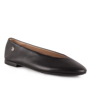 Schwarze Lederballerinas CHAMBY