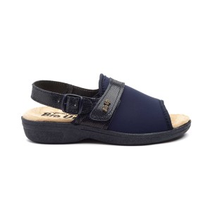 Bio up|Sandalias anatómicas piel azul|Mujer BIO UP