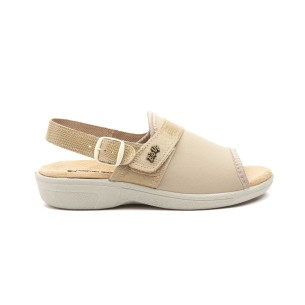 Bio up|Sandales anatomiques en cuir beige|Femme BIO UP