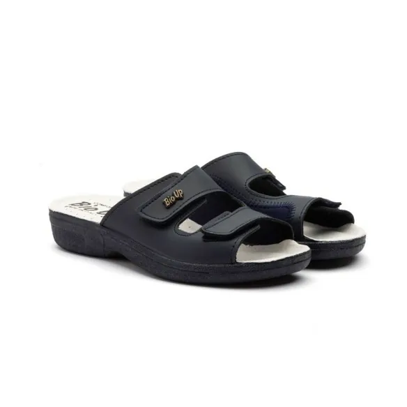 Anatomische sandalen-klompen in navy leer van Bio Up BIO UP