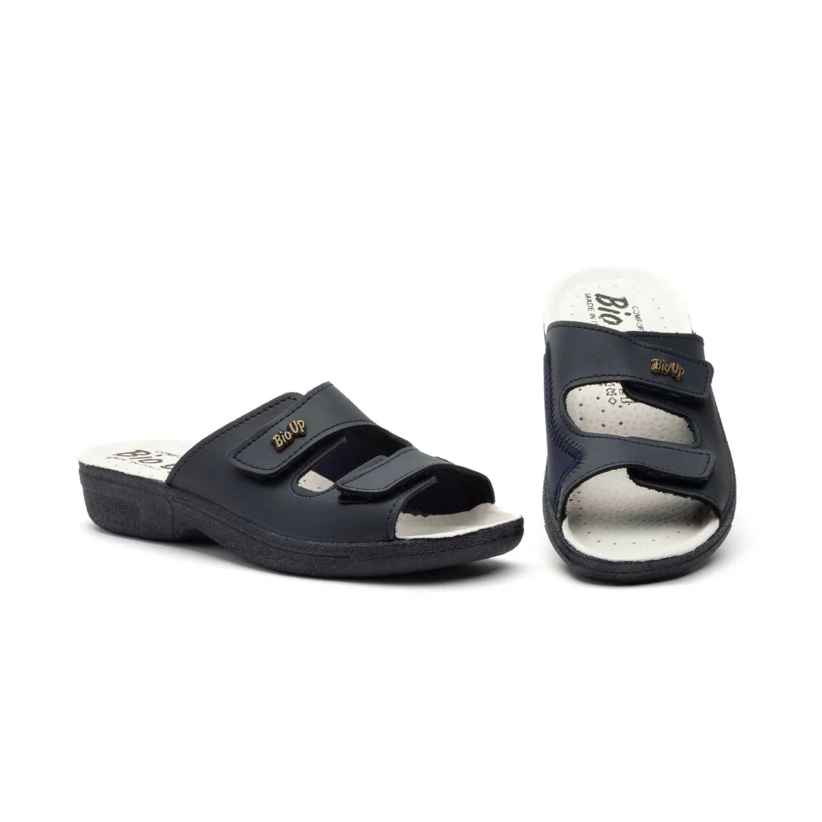 Anatomische sandalen-klompen in navy leer van Bio Up BIO UP