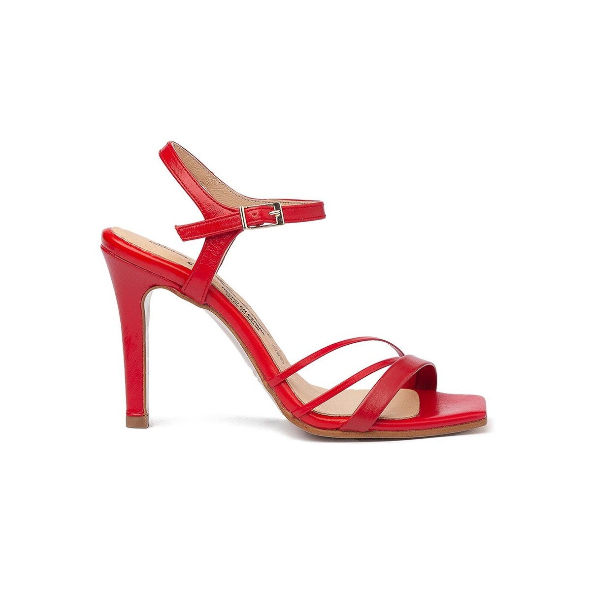 Red leather sandals with high heel by CBP
High heeled leather sandals by CBP 