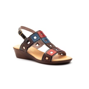 Veelkleurige anatomisch leren sandalen van CBP CBP - CONBUENPIE 2