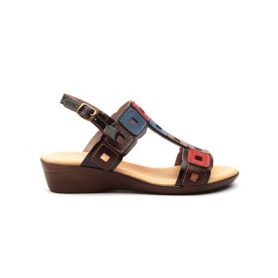 Sandales anatomiques en cuir multicolores de CBP CBP - CONBUENPIE