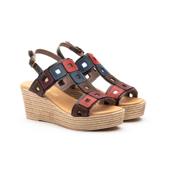CBP | Multicolour leren hoge sandalen | Damesschoenen CBP - CONBUENPIE