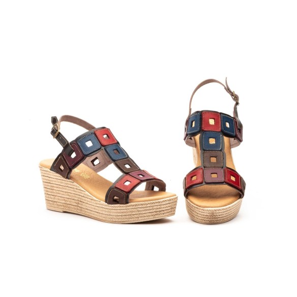 CBP | Multicolour leren hoge sandalen | Damesschoenen CBP - CONBUENPIE