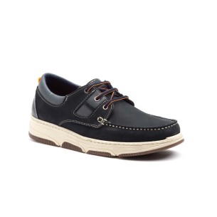 Chaussures de bateau en cuir bleu de Route 83 ROUTE 83 2