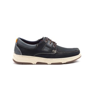 Blue leather boat shoes by Route 83 ROUTE 83