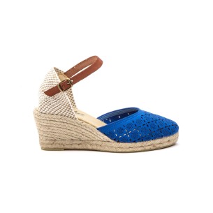 Espadrilles bleues à semelle compensée par CBP CBP - CONBUENPIE