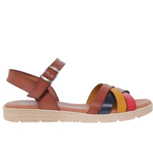 Multicoloured flat leather sandals by Blusandal BLUSANDAL
