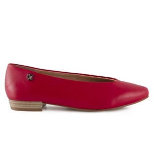 Rode leren ballerina's van Chamby CHAMBY