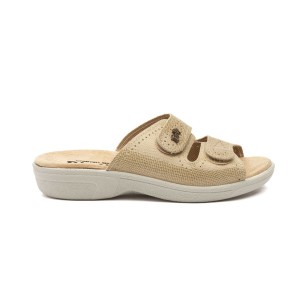 Anatomisch beige lederen sandalen-Clogs van Bio Up BIO UP