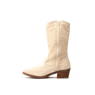 Botas Camperas de piel beige Par y Medio 2
