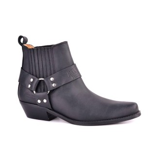 Johnny Bulls|Black cowboy country leather boots |Man JOHNNY BULLS