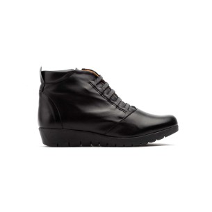 Botins pretos de couro lisos da CBP CBP - CONBUENPIE