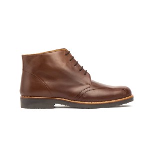 Classic brown leather ankle boots by Nikkoe NIKKOE