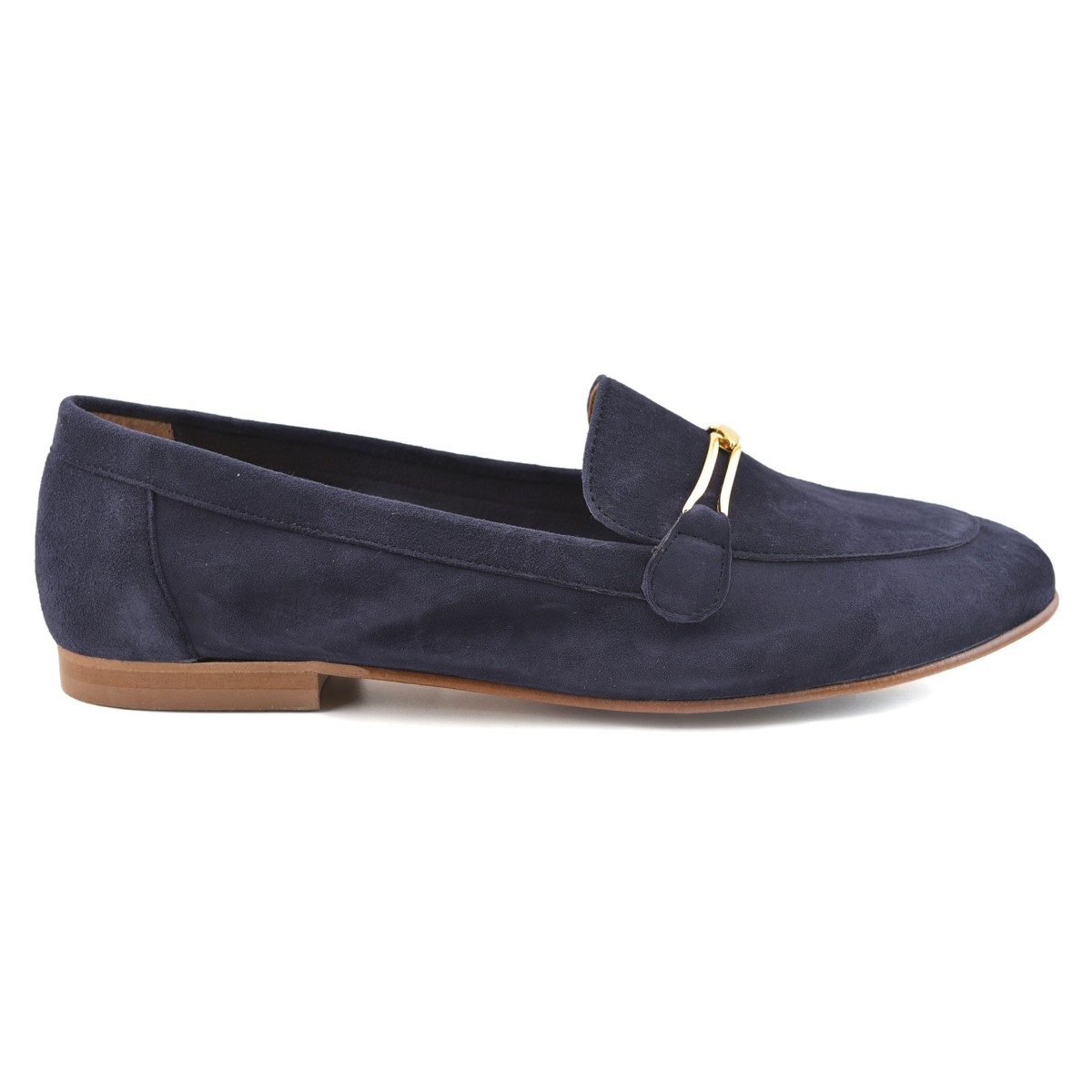 Mocassins en cuir bleu par Casual