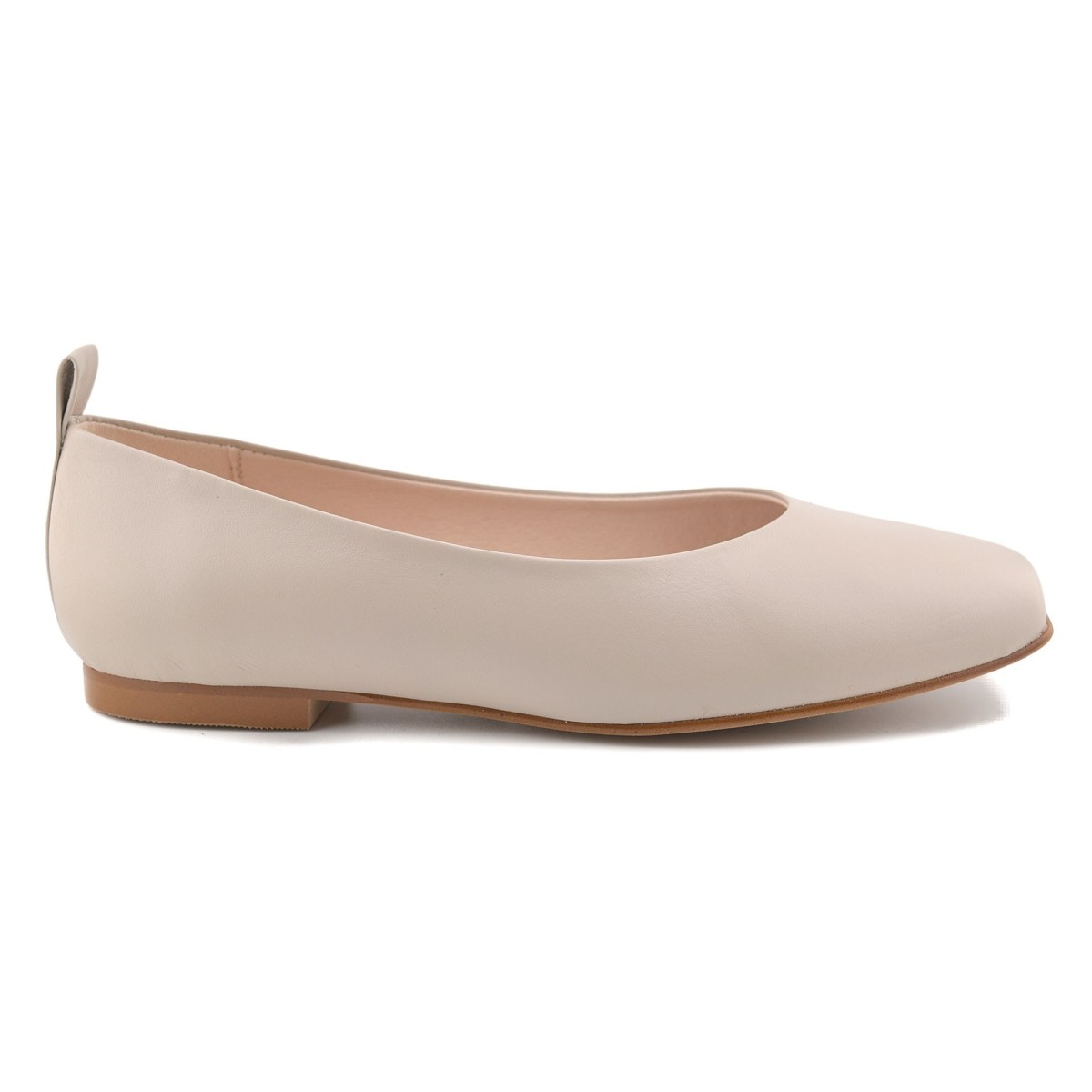 Ballerines en cuir beige par Casual