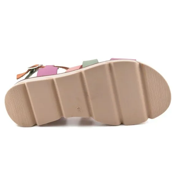 Veelkleurige leren sandalen BLUSANDAL