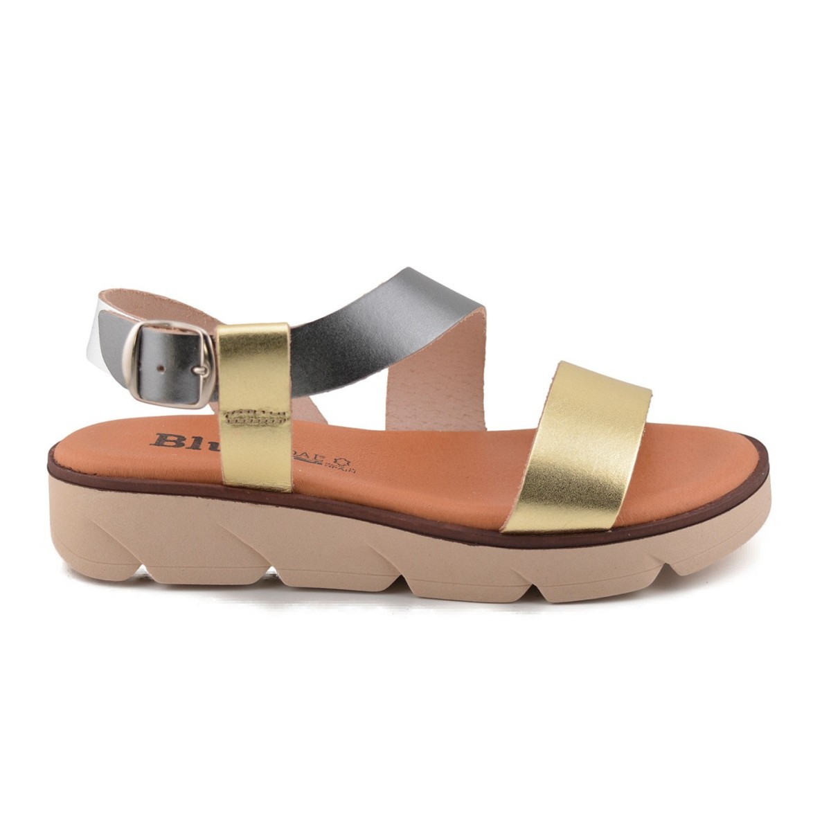 Metallic leather sandals by Blusandal