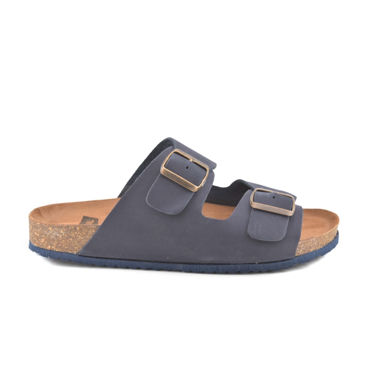 Bio men's blue leather sandals by Morxiva