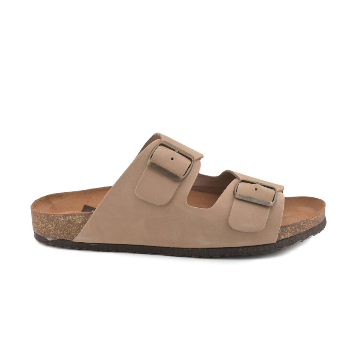 Men's taupe leather Bio sandals by Casual