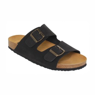 Black leather Bio sandals by Casual CASUAL 2