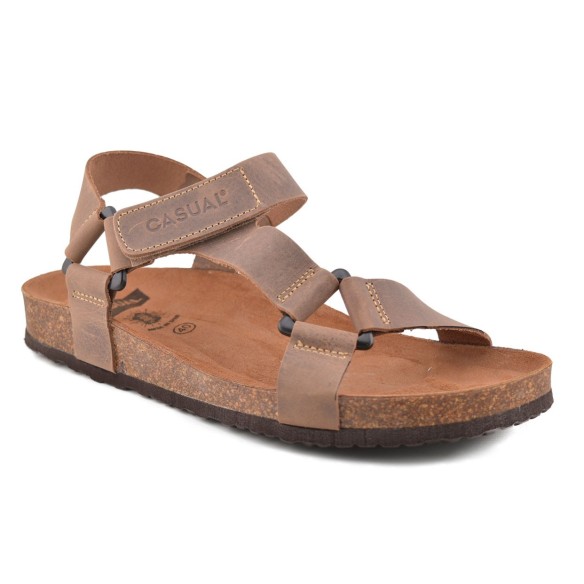 Sandali Bio da uomo in pelle beige di Casual CASUAL