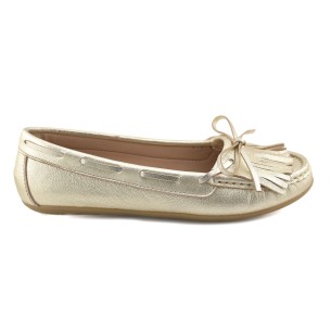 Mocassins de couro Kiovas dourados da Casual CASUAL