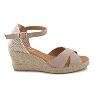 Beigefarbene Leder-Espadrilles von BluSandal BLUSANDAL
