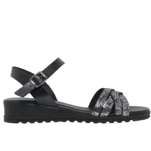 Zwarte leren sandalen van Amelie AMELIE