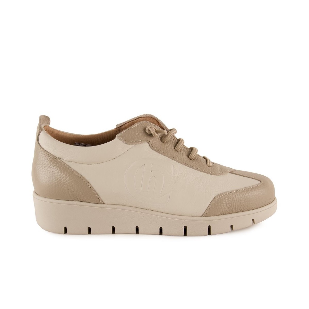 Beige leren sportschoenen van Chamby