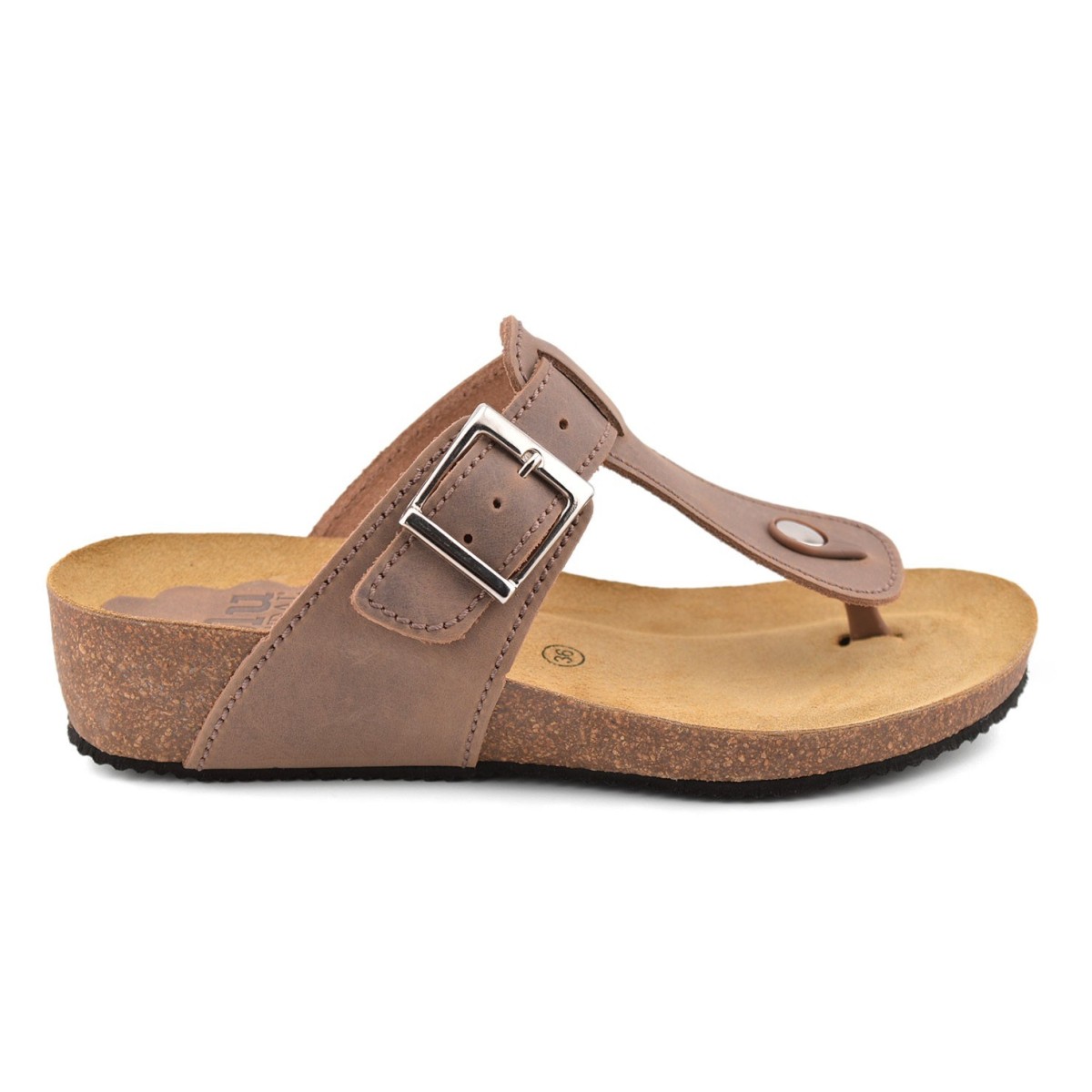 Bio bruin leren sandalen van Blusandal