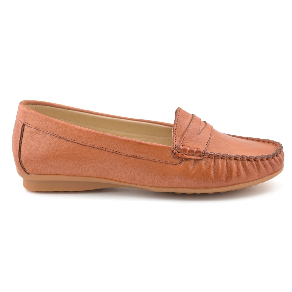 Ballerines en cuir marron par Casual