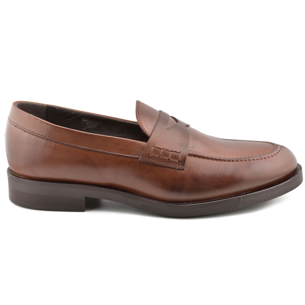 Brown leather moccasins shoes by Casual