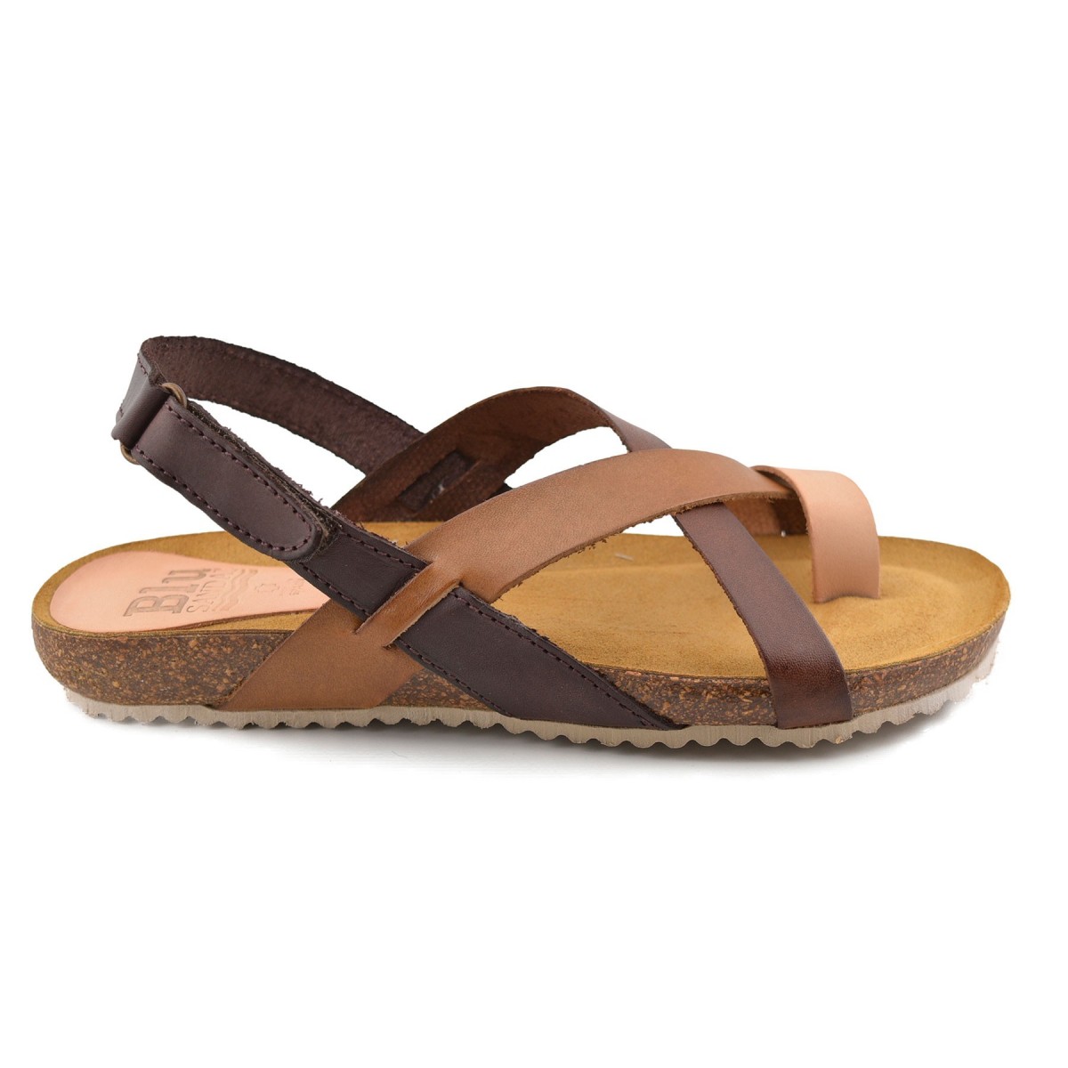 Brown Bio Leather Sandals by Blusandal
