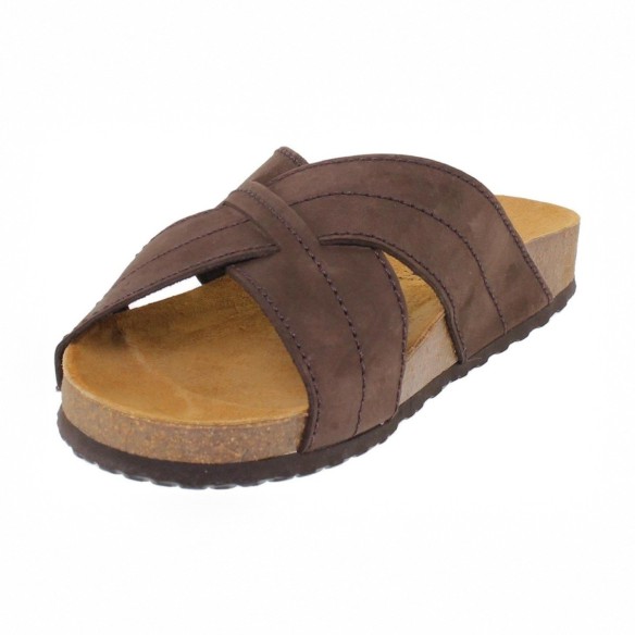 Sandali Bio da uomo in pelle marrone di Casual CASUAL