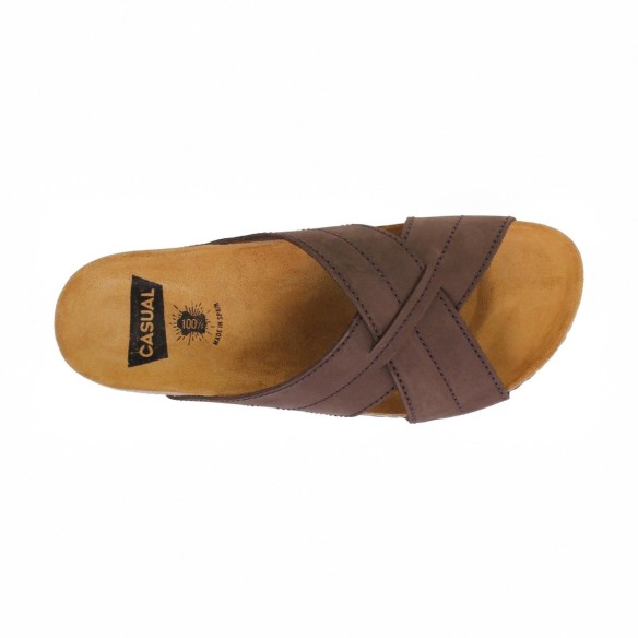Sandali Bio da uomo in pelle marrone di Casual CASUAL