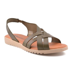 Green flat leather sandals by Blusandal BLUSANDAL 2