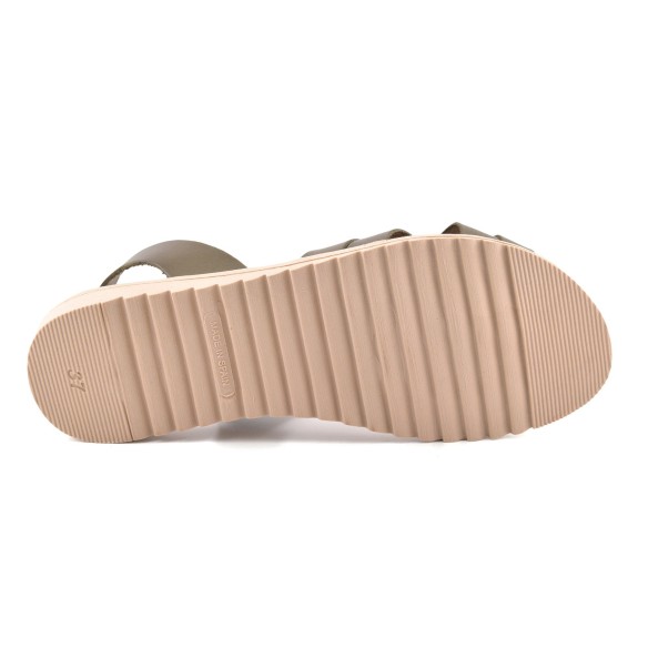Sandalias de mujer verdes planas de piel by Blusandal BLUSANDAL